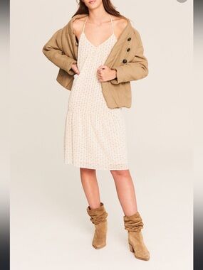 ba&sh Ella Cream Midi Slip Dress in Ecru